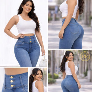 Jean Colombiano Push Up 3 Botones – Azul Medio | Texano